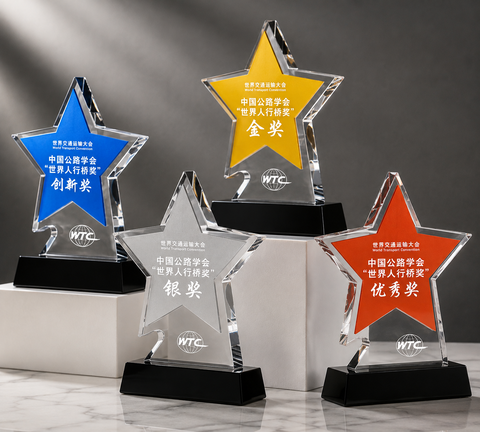 Four-Point Star Acrylic Award Set - custom acrylic awards with your logo